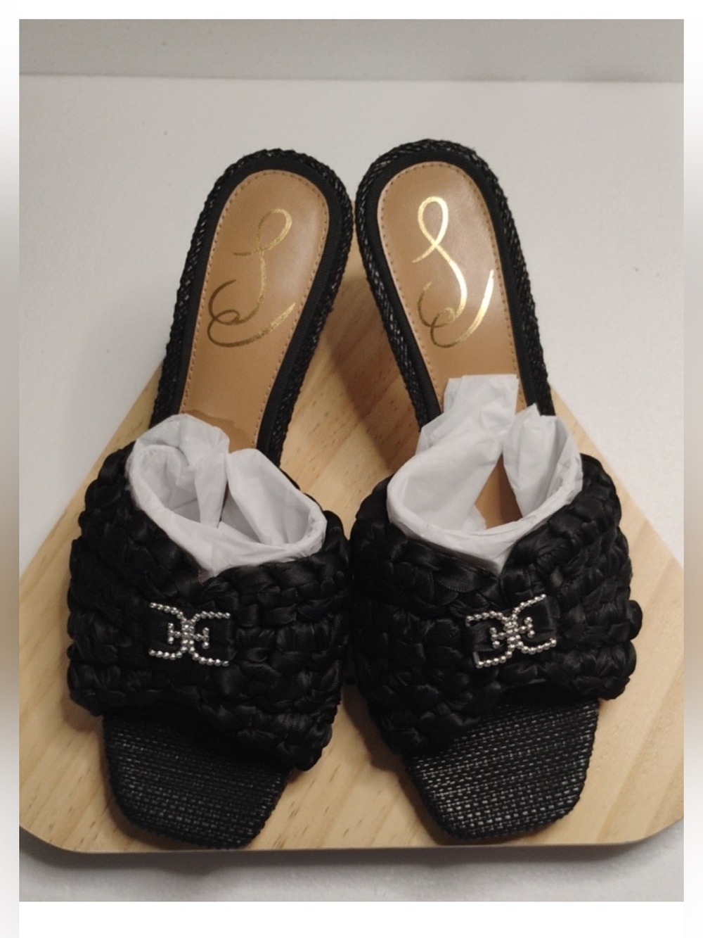 🖤Paisley Black Ribbon - Sam Edelman Black Braided Slide Mules.